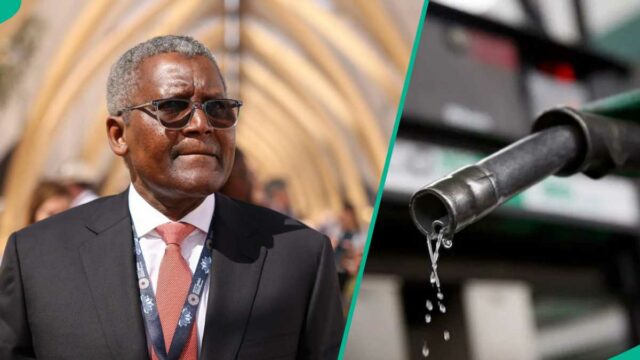 Confira a última mudança, pois Dangote anuncia um novo preço a gasolina, postos de preenchimento para ajustar

