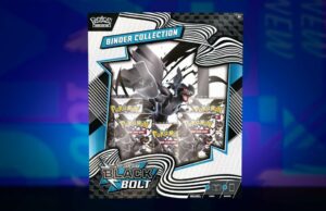 Conservar praticamente US $ 6 na coleção Pokémon TCG Black Scrend Binder no TCGPlayer vs. Amazon Victini - 172/086 em um fundo rosa