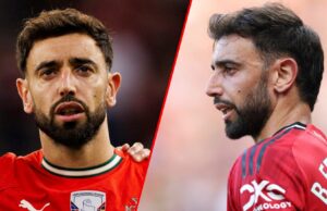 ‘Constantemente maior’ … Bruno Fernandes informa o método inteligente dos seguidores do UTD masculino para ver entre as ‘características ideais’, ninguém pode ser igual a ele O meio -campista do Manchester United, Bruno Fernandes, canta seu hino nacional antes da partida de qualificação da Copa do Mundo de 2026 da FIFA entre Hungria e Portugal na Puskas Arena em 2025 em Budapeste, Hungria.