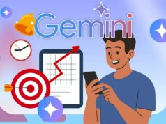 7 maneiras inesperadas de usar o Gemini além do chat Mão saindo de um telefone segurando um cartão Gemini, com ícones de raios, brilhos e uma lâmpada ao redor