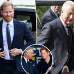 Dentro do encontro de 53 minutos do príncipe Harry com o pai rei Charles: beijos, uma participação de Meghan Markle e mais