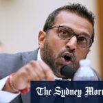 As meias usadas pelo diretor do FBI, Kash Patel, como ele apareceu perante o Comitê Judiciário da Câmara na quarta -feira (quinta -feira AEST).