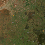 Os epicentros de dois terremotos em Nova Gales do Sul em 16 de setembro de 2025.