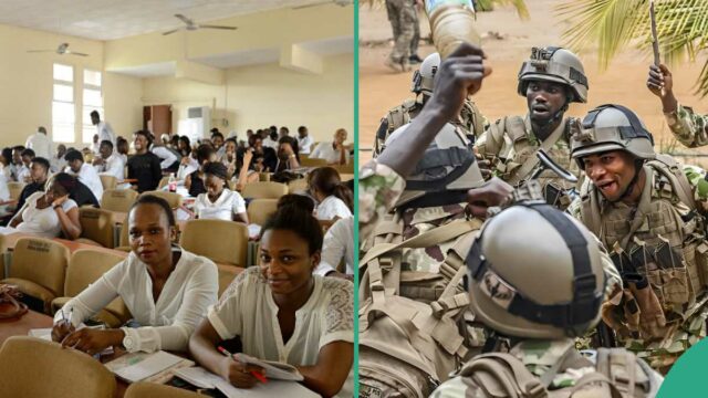 Drama como soldados assumem o exame no campus nigeriano depois que os professores tentam interromper o processo

