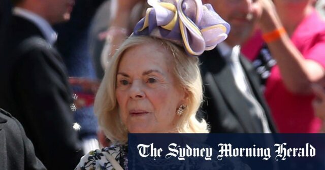 A duquesa de Kent no casamento do príncipe Harry em 2018.