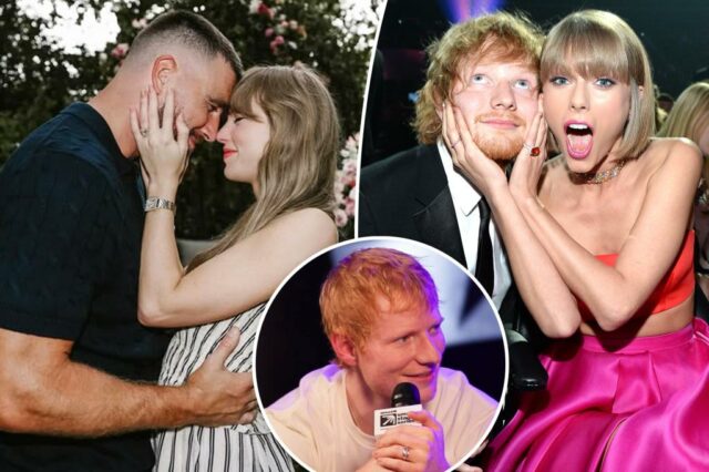 Ed Sheeran descobriu o noivado do Pal Taylor Swift com Travis Kelce 'como todo mundo' - no Instagram

