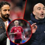 O ex -extremo do Manchester United, Alejandro Garnacho, parece desanimado durante a partida da Liga dos Campeões entre Bayern de Munique e Chelsea na futebol Arena Munique em 2025 em Munique, Alemanha.