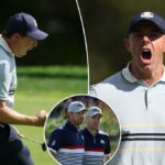 Equipe Europa dominando os americanos no início da Crowding Silenciing Ryder Cup