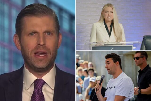Eric Trump: Assassinato de Charlie Kirk "acordou aquele gigante adormecido" do conservadorismo americano

