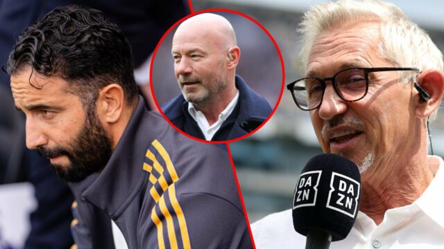 O gerente do Manchester United, Ruben Amorim, durante a partida da Premier League entre o Fulham e o Manchester United no Craven Cottage em 2025 em Londres, Inglaterra.