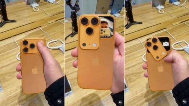 Capturas de tela de vídeos do Instagram Reels mostrando os recursos falsos do iPhone 17 Pro