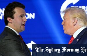 ‘Eu te amo irmão’: Para os Trumps, Charlie Kirk é uma perda profundamente pessoal Donald Trump Jr, certo, em um evento com Kirk, à esquerda, em março.
