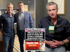 Gavin Newsom rasgou uma chamada recente para ‘Fight’ Republicans: ‘Isso foi ruim na época e é pior hoje’ Gavin Newsom se senta com o ativista conservador de 31 anos, Charlie Kirk, fundador e presidente da organização estudantil de direita Turning Point USA em uma entrevista postada no YouTube em 6 de março de 2025.