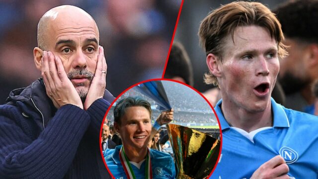 O ex-meio-campista do Manchester United, Scott McTominay, durante a partida da Série A entre Monza e Napoli no estádio em U em 2025 em Monza, Itália.