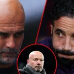 O gerente da cidade de Manchester, Pep Guardiola, durante a partida da Premier League entre o Manchester City e o Tottenham Hotspur no Etihad Stadium em 2025 em Manchester, Inglaterra.