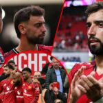 O meio-campista de Portugal, Bruno Fernandes, após a partida da Premier League Summer Series entre o Manchester United e o Everton no Mercedes-Benz Stadium em 2025 em Atlanta, Geórgia.