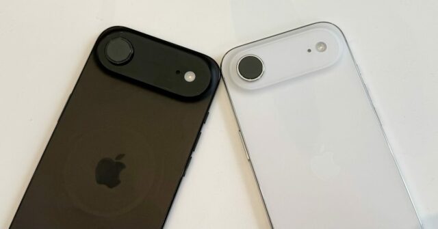 Hands-On com o iPhone Air | Modelos pretos e brancos mostrados lado a lado