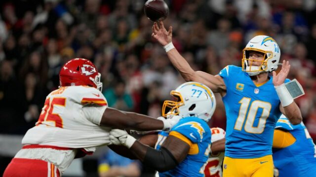 Herbert irradia como Chargers faz dos chefes da AFC West Sway no Brasil 

