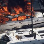 Um iate de luxo com um preço nos multimilões foi destruído por um inferno furioso.