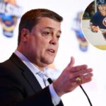 O ex -jogador da NHL Pat Lafontaine fala no palco durante a Declaração de Princípios Cúpula no Westin Hotel em 26 de janeiro de 2018 em Tampa, Flórida.
