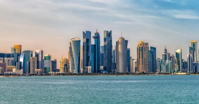 Vista da cidade de Doha. Catar.