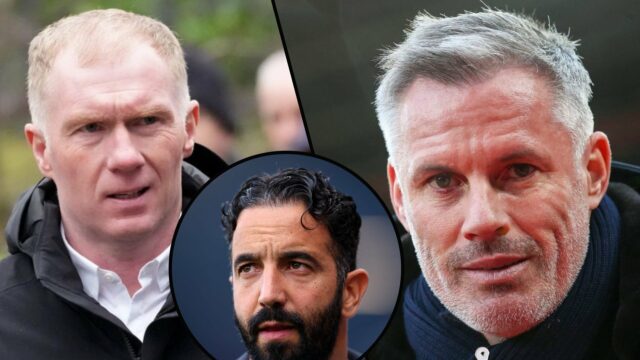 Jamie Carragher perguntou a Paul Scholes Scholars Significativa Utd Previsão Paul Scholes chega para participar do funeral do ex -jogador de futebol do Manchester United e da Escócia, Denis Law, em 2025, em Manchester, Inglaterra.