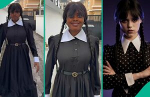 Jarvis recria na quarta -feira a aparência de Addams da série Netflix em vídeo com Peller Jarvis recria na quarta -feira a aparência de Addams da série Netflix em vídeo com Peller