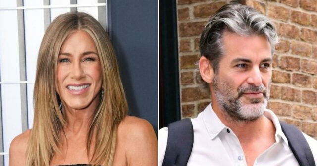 Jennifer Aniston docemente apoiado pelo namorado Jim Curtis no evento 2172283688