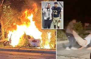 Jogador de futebol do exército corre o risco de levar o motorista do carro em chamas, conforme as linhas de energia abatidas desencadeadas no norte do estado de NY: ‘verdadeiramente incrível’ Jogador de futebol do exército corre o risco de levar o motorista do carro em chamas, conforme as linhas de energia abatidas desencadeadas no norte do estado de NY: 'verdadeiramente incrível'