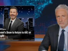 Jon Stewart comemora o retorno de Jimmy Kimmel após a suspensão da ABC: ‘Atuando que você provavelmente terminava de rescindir as assinaturas do Hulu’ realmente funcionou ‘ Jon Stewart comemora o retorno de Jimmy Kimmel após a suspensão da ABC: 'Atuando que você provavelmente terminava de rescindir as assinaturas do Hulu' realmente funcionou '