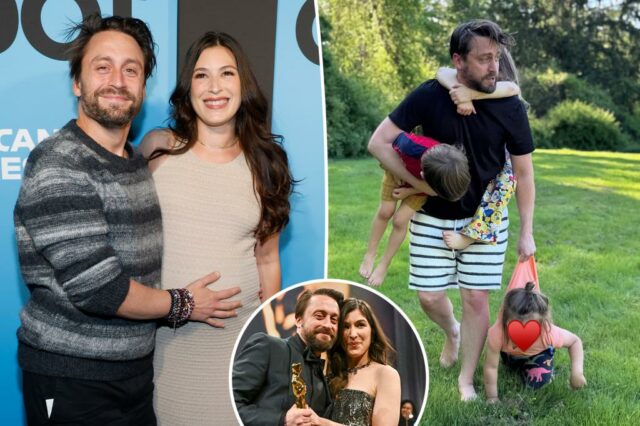 Kieran Culkin e esposa Jazz Charton esperando o terceiro filho depois de 2025 Oscars.

