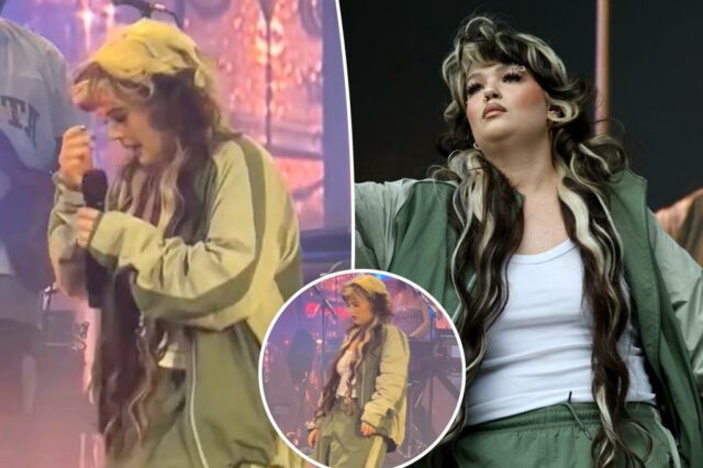 Lola Young fala depois de desmoronar no palco durante a apresentação do festival

