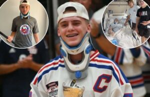 Long Island High School Hockey Jogador agora andando após a experiência de quase morte Long Island High School Hockey Jogador agora andando após a experiência de quase morte