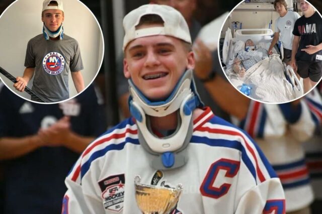 Long Island High School Hockey Jogador agora andando após a experiência de quase morte

