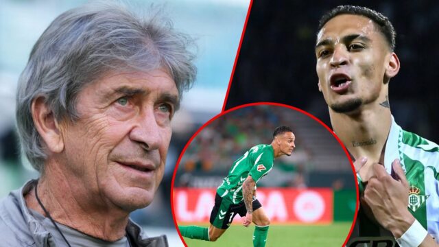 O ex -ala do Manchester United e Ajax Antony comemora durante a partida da Liga da Conferência entre a Fiorentina e o Real Betis no Artemio Franchi em 2025 em Florença, Itália.