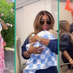 "Madrinha": Priscilla ojo vigas com alegria enquanto o chioma bom cabelo finalmente encontra o bebê Rakeem no Canadá