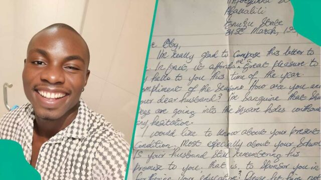 Man compartilha uma carta de 1994 mostrando o pai que foi promissor à mãe, a caligrafia recebe muitos conversando

