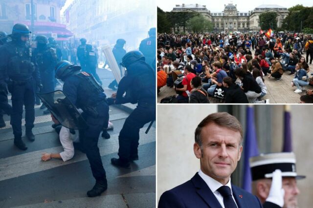 Manifestantes contra Macron e o novo primeiro -ministro inundam as ruas da França


