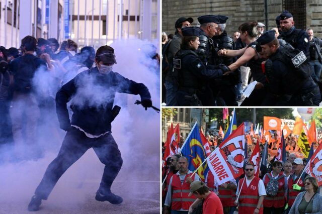 Manifestantes na França Target Paris Metro em meio a ataques de transporte em todo o país

