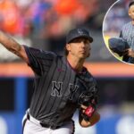 Brandon Sproat arremessos durante o jogo Mets-Rangers em 13 de setembro de 2025.