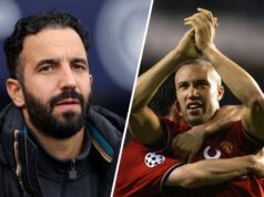 Mikaël Silvestre leva a Ineos a ser cliente com Ruben Amorim, ‘você oferece a ele …’ Ruben Amorim Headshot, com pano de fundo azul