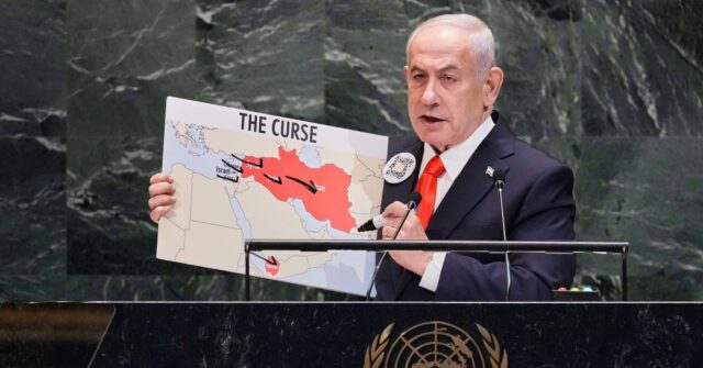 O primeiro -ministro de Israel, Benjamin Netanyahu, aborda a 80ª sessão da Assembléia Geral das Nações Unidas.