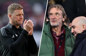 Newcastle Pense em uma ação forte para a celebridade de Guy Utd, certamente seria inimaginável para Ineos O chefe da INEOS, Sir Jim Ratcliffe, fala com o CEO do Manchester United, Omar Berrada, durante a partida da Premier League contra o Manchester City no Etihad Stadium em 2024.