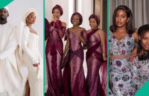 Número de damas de honra Temi Otenola usada em seu casamento com o Sr. Eazi deixa as pessoas conversando Número de damas de honra Temi Otenola usada em seu casamento com o Sr. Eazi deixa as pessoas conversando