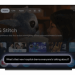 Uma foto de uma TV do Google mostrando uma resposta na tela mostrando um prompt: