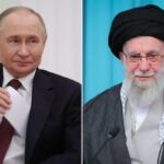 O presidente da Rússia, Vladimir Putin, chega para uma reunião com o chefe militar de Mianmar no Kremlin em Moscou, em 25 de setembro de 2025.