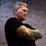 Ricky Hatton em um treino da mídia.