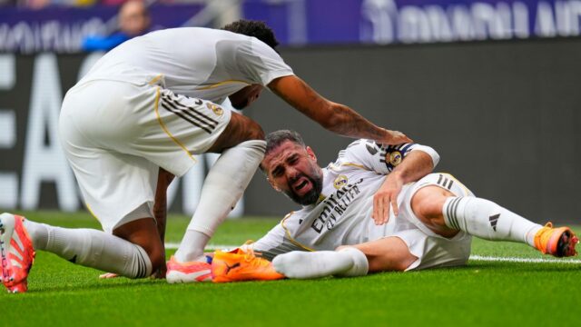 O capitão genuíno do Madrid Dani Carvajal afastou -se com lesão óssea da panturrilha 

