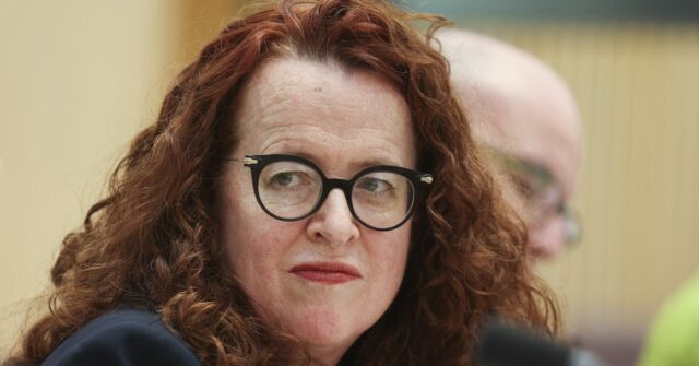 Professor Genevieve Bell, vice-chanceler e presidente da Universidade Nacional da Austrália, durante uma audiência com o Comitê Conjunto Parlamentar de Direitos Humanos, no Parlamento Casa em Canberra na quarta-feira, 22 de janeiro de 2025. Fedpol Foto: Alex Ellinghausen