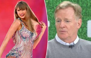 O comissário da NFL Roger Goodell pesa os rumores de Taylor Swift Super Bowl O comissário da NFL Roger Goodell pesa os rumores de Taylor Swift Super Bowl